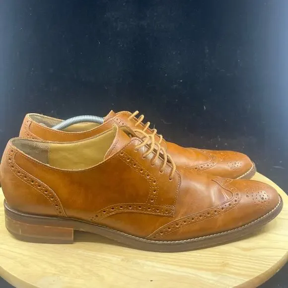 Cole Haan Grand OS Men's 12 M Brown Wingtip Oxford Madison Medallion Leather - Picture 5 of 10